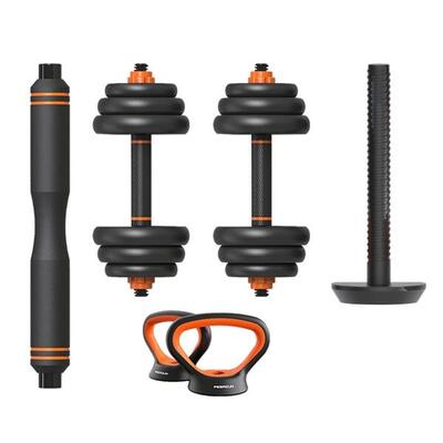 Set di pesi FED da 20 kg: manubri + bilanciere + kettlebell