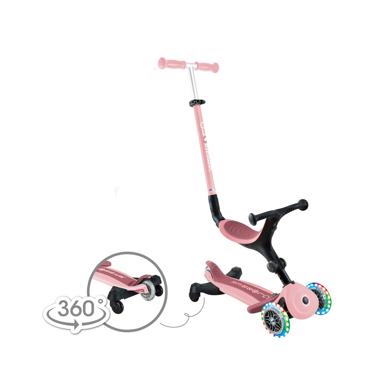 Trottinette évolutive GO-UP ACTIVE LIGHTS 360 - Rose pastel 2/7