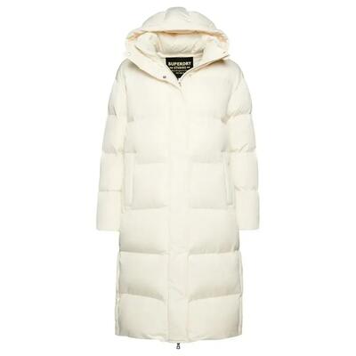 Vrouwen parka met capuchon superdry longline