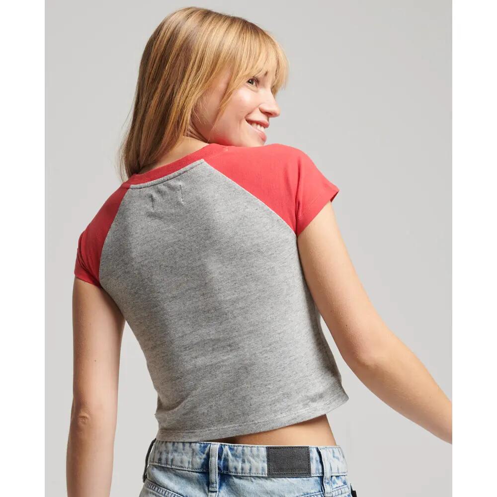 Camiseta de algodón orgánico para mujeres Superdry Vintage Tiny Baseball 2/4