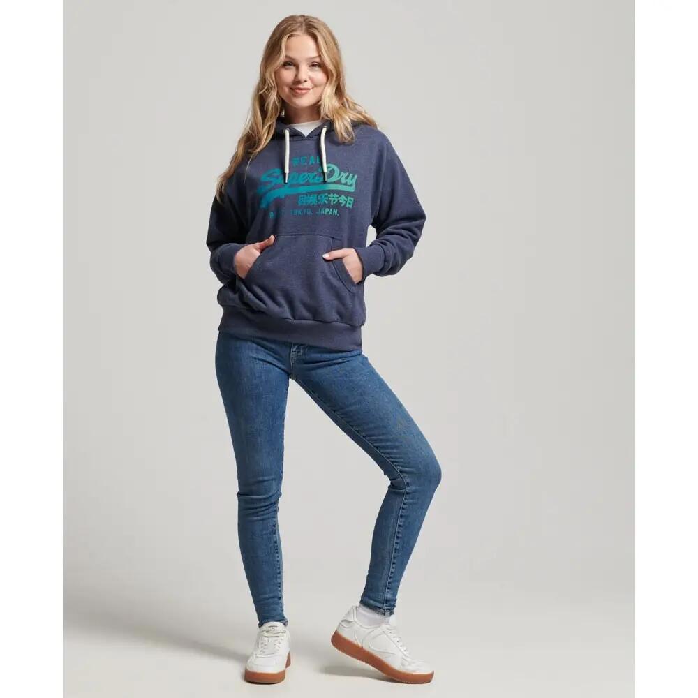Sweat à Capuche Marine Femme Superdry Tonal Vl Graphic 3/6