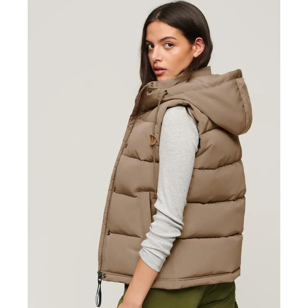 Gilet Donna Superdry Everest Marrone Senza Maniche 3/6