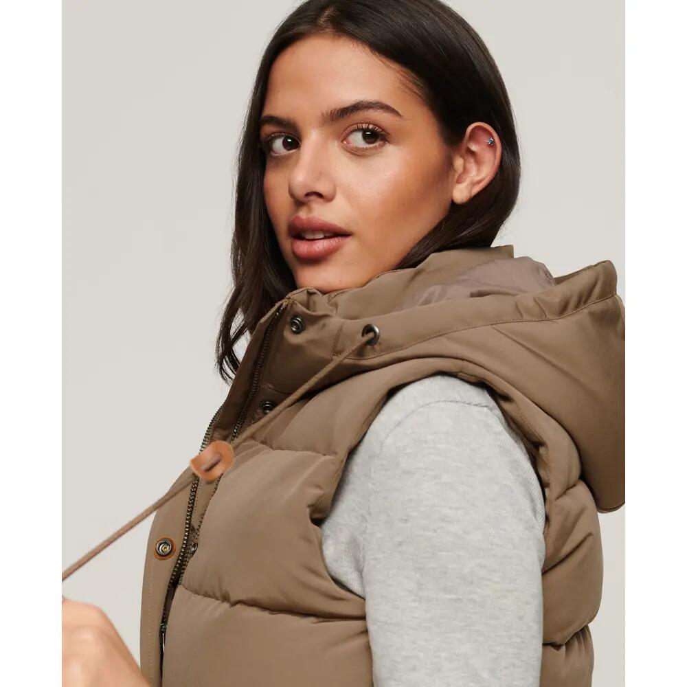 Gilet Donna Superdry Everest Marrone Senza Maniche 4/6