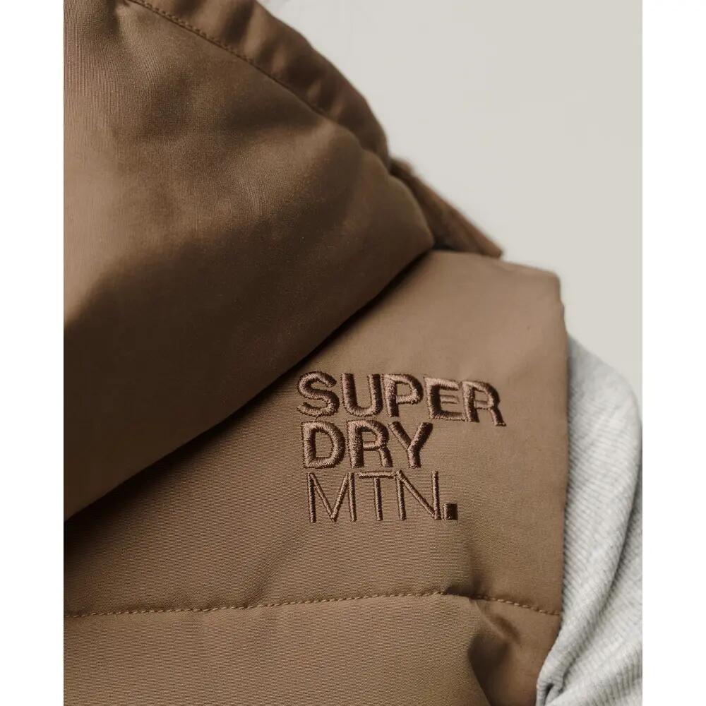 Gilet Donna Superdry Everest Marrone Senza Maniche 6/6