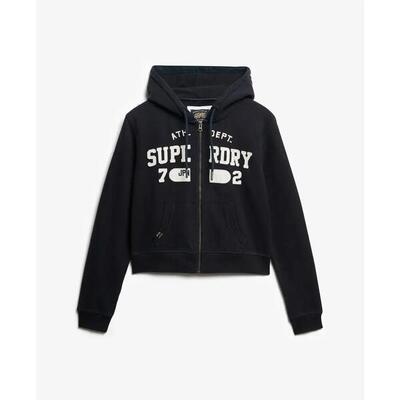 Korte casual dames hoodie met rits superdry athletic essentials