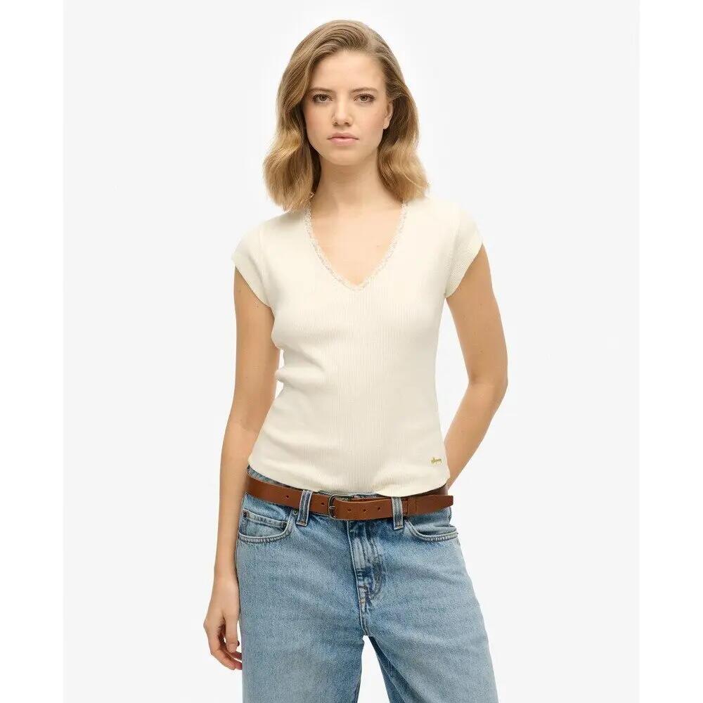 T-shirt à liseré en dentelle femme Superdry Essential 2/5