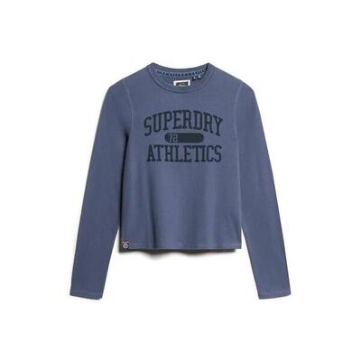 Slim-fit dames-t-shirt met lange mouwen superdry athletic essentials ringer