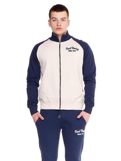 Real Boxing Survêtement zippé à col montant pour hommes