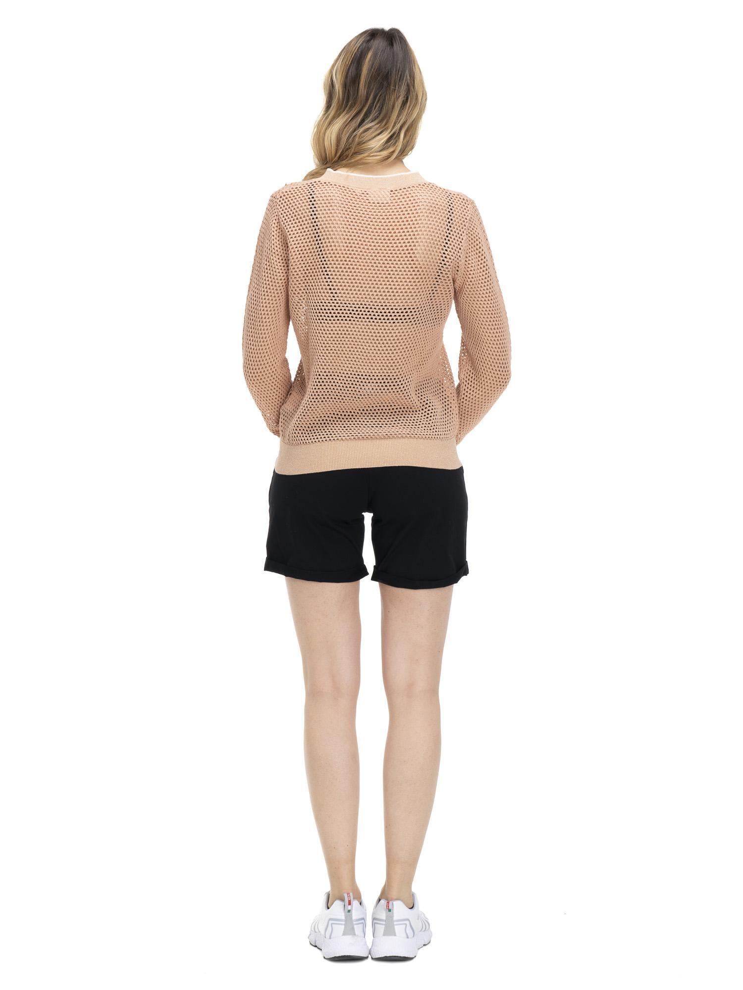 Dames mesh sweatshirts in aardetinten 4/6