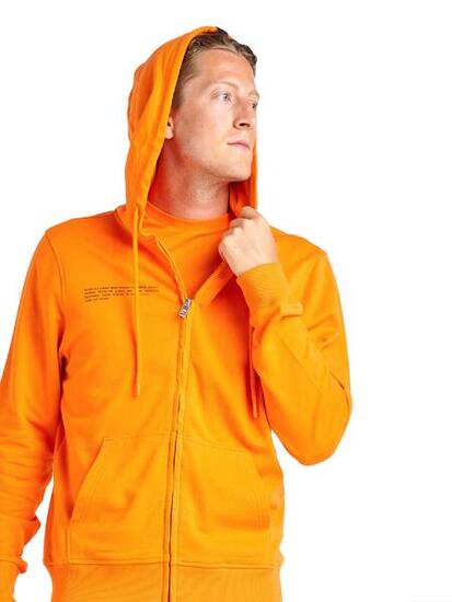 Felpe in cotone organico con cappuccio e zip da uomo Minimal