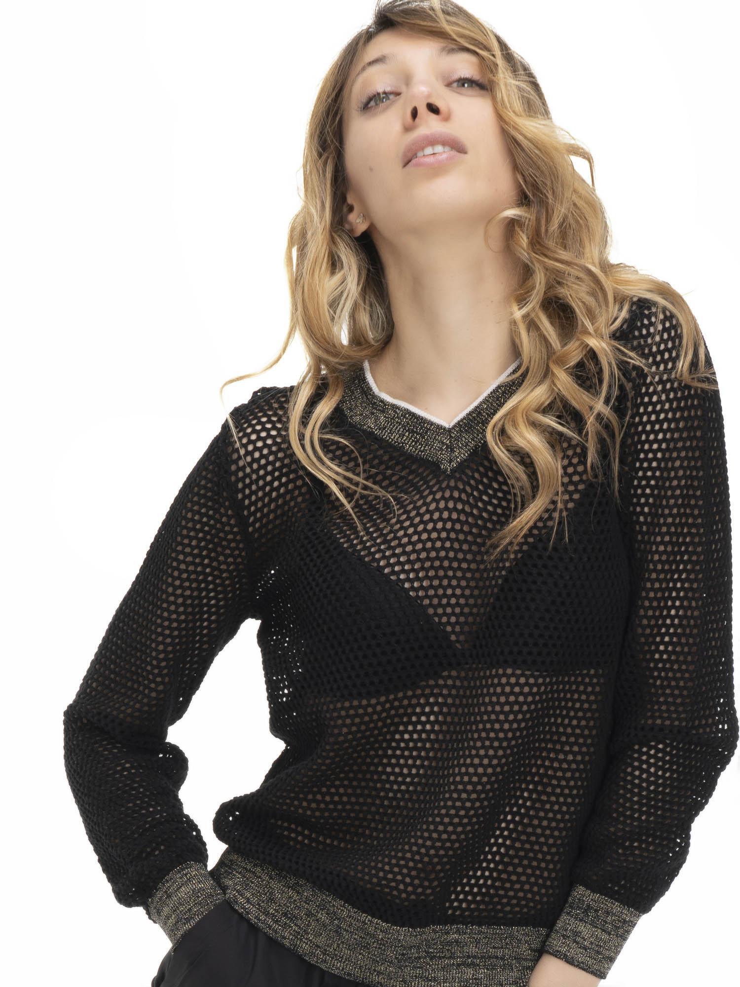 Dames mesh sweatshirts in aardetinten 5/8