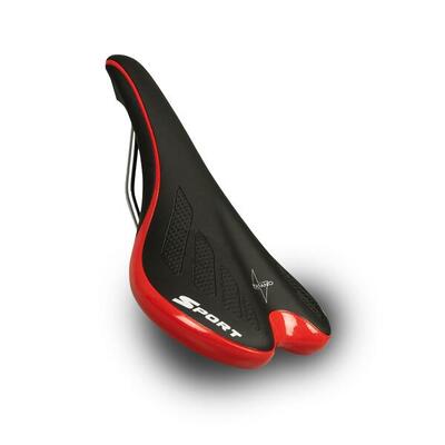 Voltano race / mtb fietszadel – zwart / rood - unisex