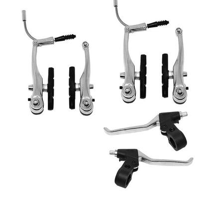 Coppia Freni V-Brake Ant + Post + Coppia Leve Freno - Bicicletta Alluminio