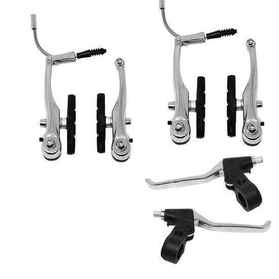 Coppia Freni V-Brake Ant + Post + Coppia Leve Freno - Bicicletta Alluminio