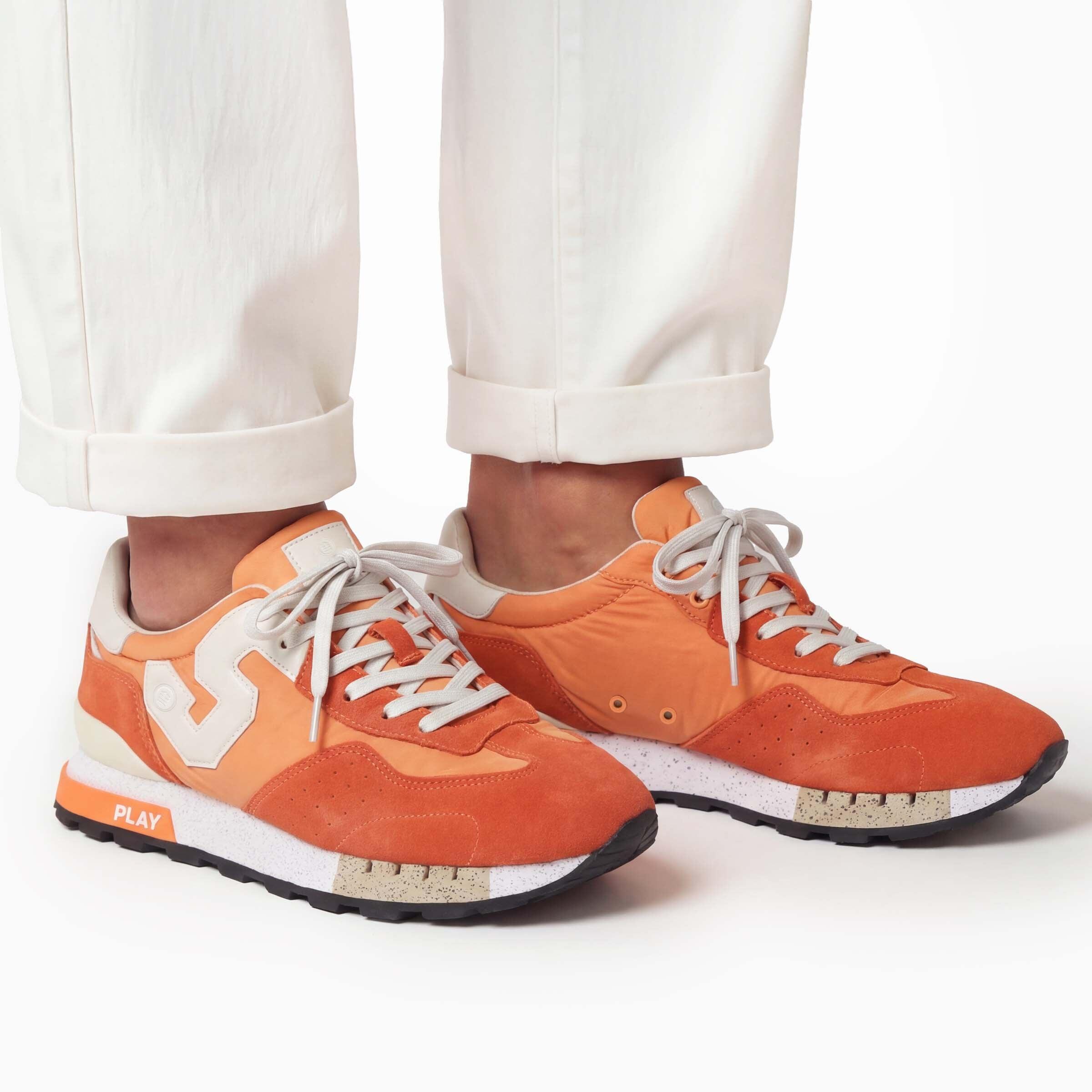Zapatillas Nances naranjas y beige 2/6