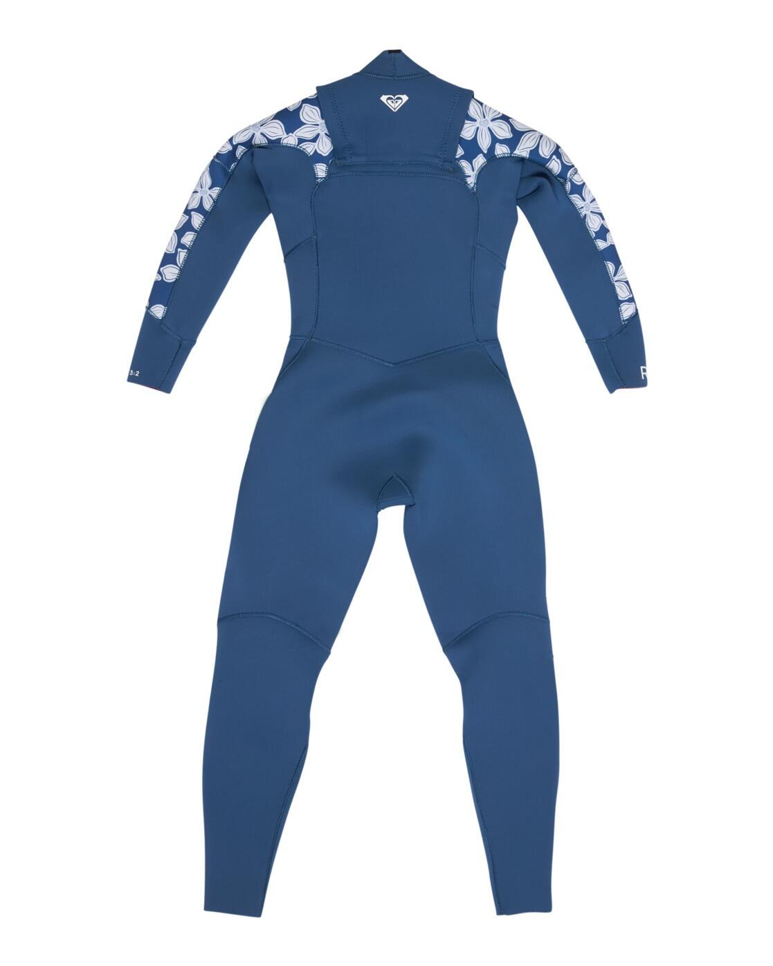 Traje de Surf con Cremallera en el Pecho 3/2MM SWELL SERIES Azul Niña 2/4