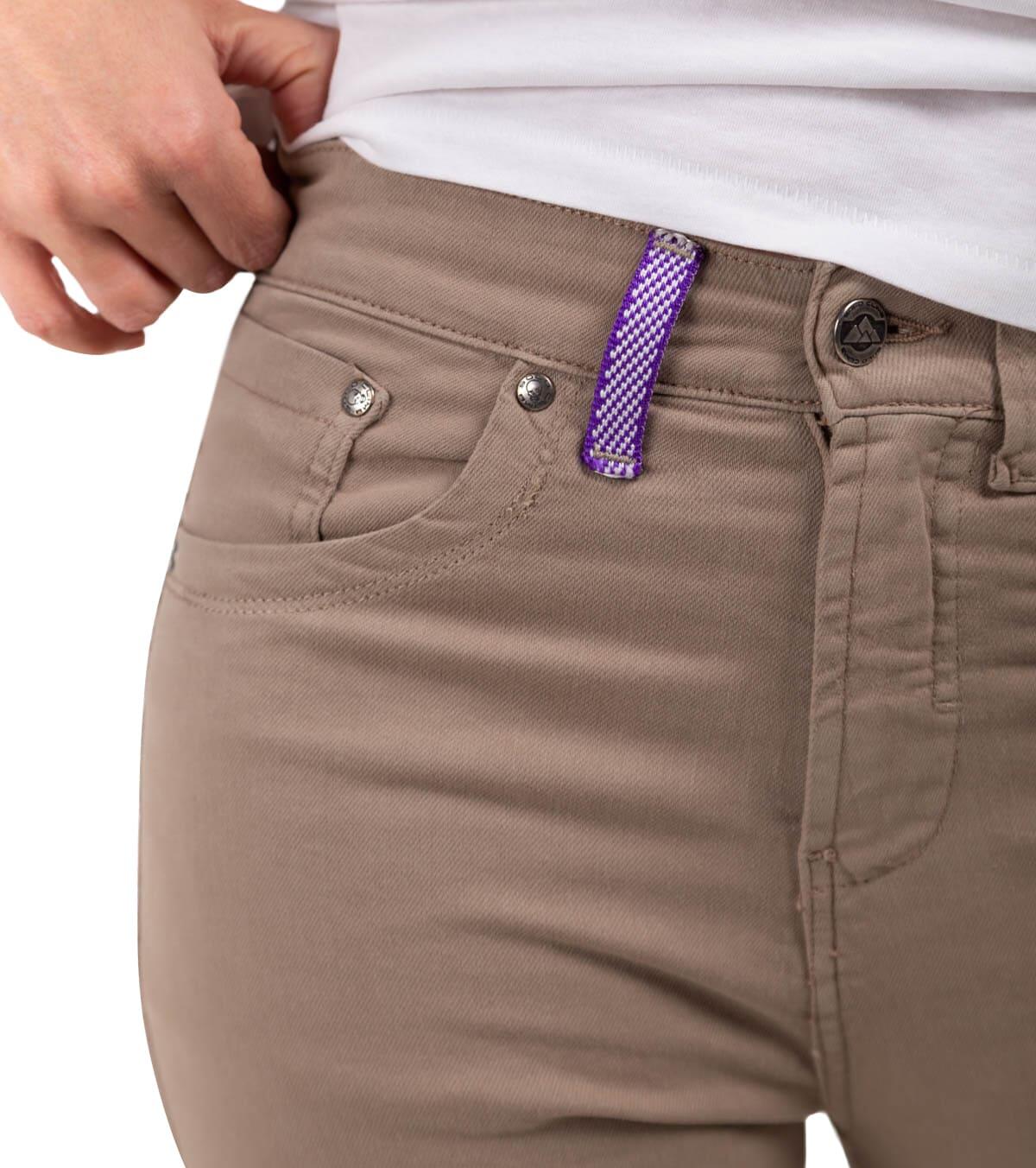 Pantalón Vaquero de Montaña y Escalada Ligero y Elástico Pinto Mujer Beige 3/6