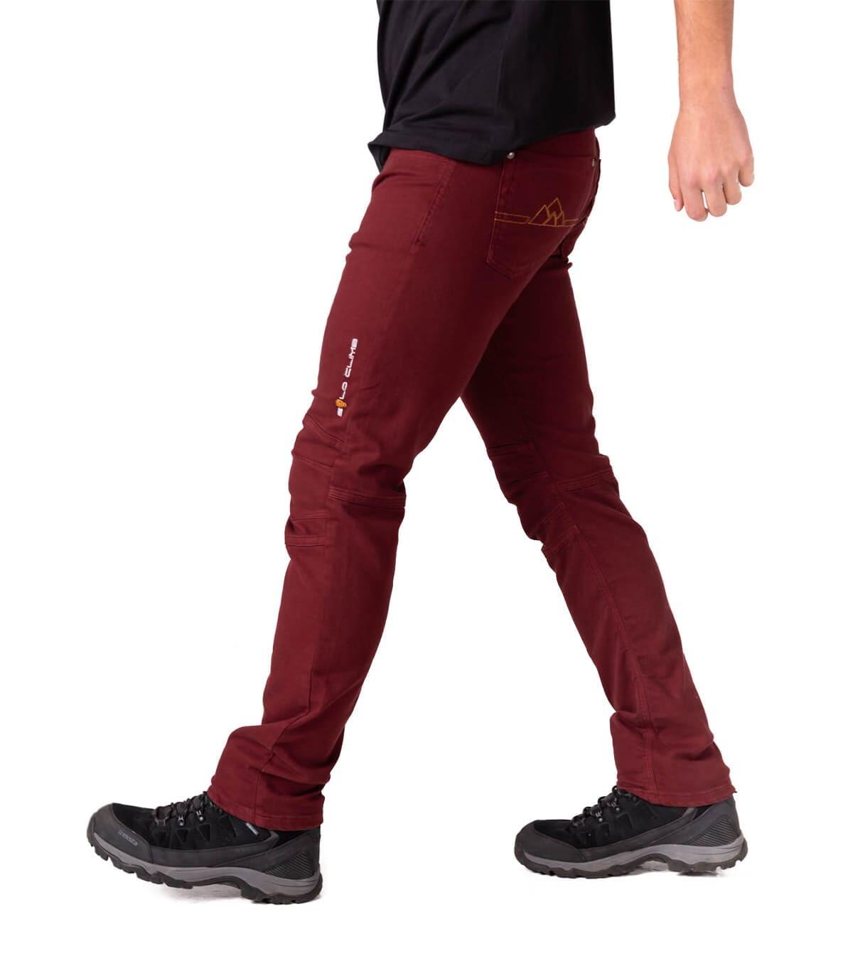 Calças Jeans De Escalada Pinto Homem Elásticas E Leves Vermelho 3/6