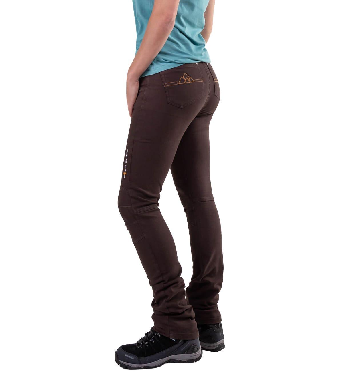 Pantalón Vaquero de Montaña y Escalada Ligero y Elástico Pinto Mujer Marrón 3/6