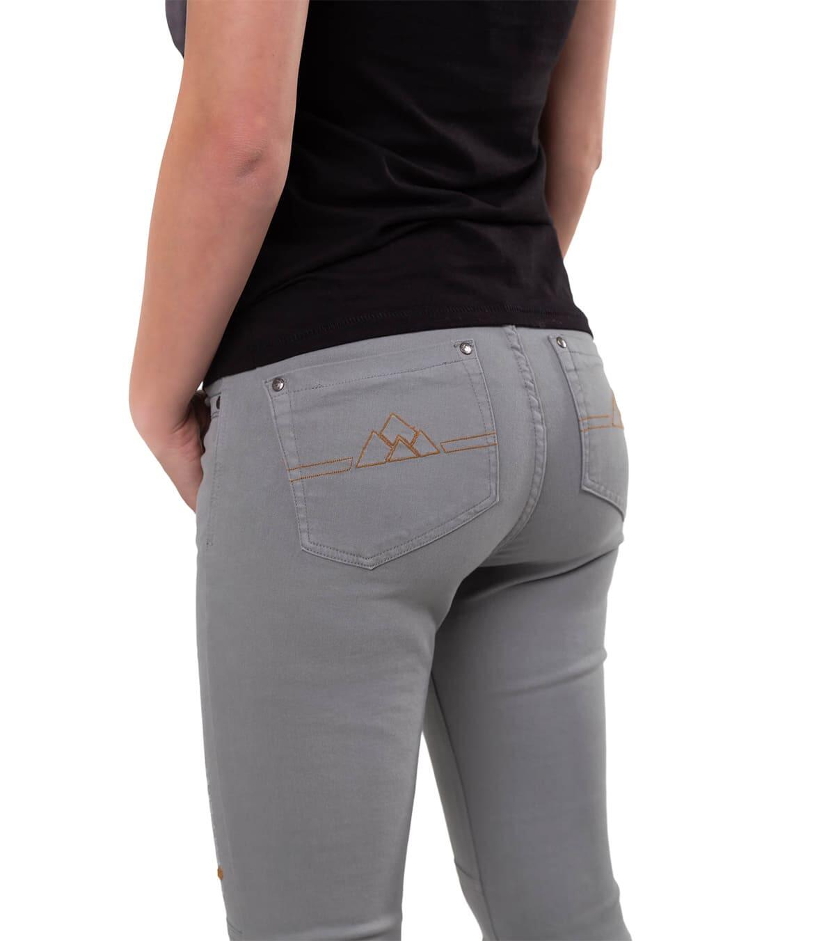 Pantalón Vaquero de Montaña y Escalada Ligero y Elástico Pinto Mujer Gris 2/6