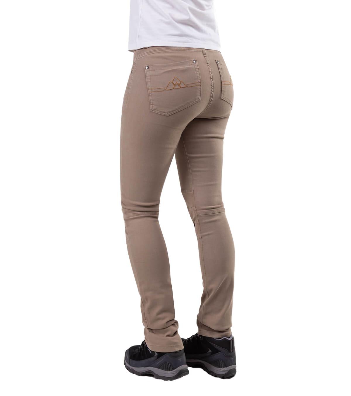 Pantalón Vaquero de Montaña y Escalada Ligero y Elástico Pinto Mujer Beige 2/6