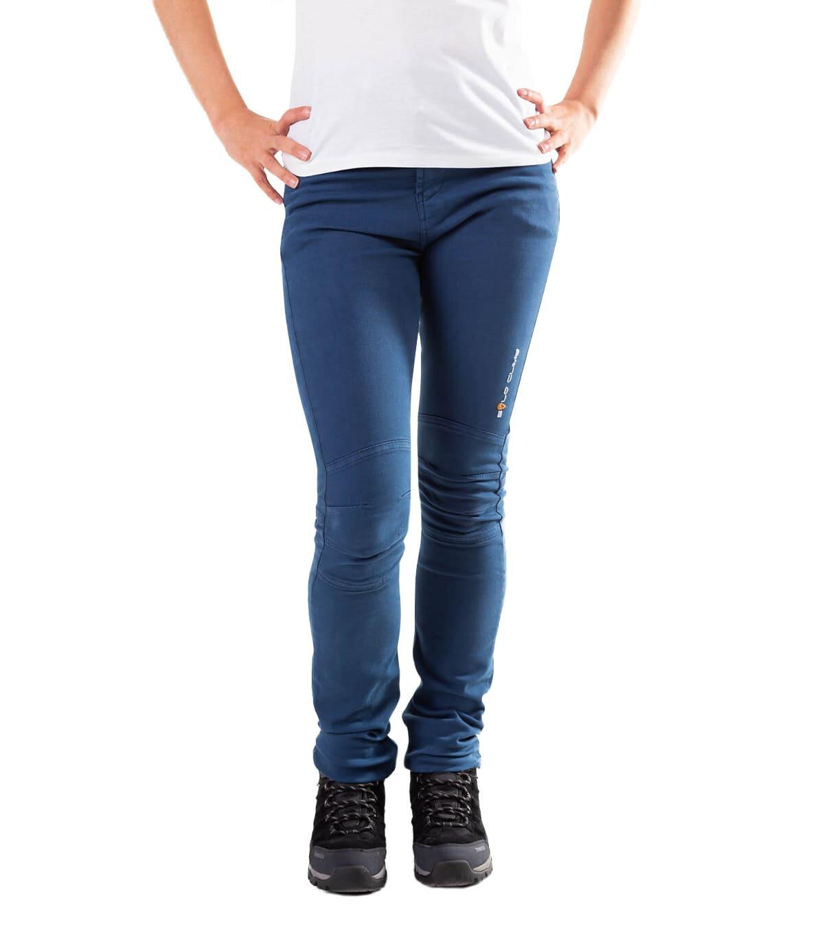 Pantalón Vaquero de Montaña y Escalada Ligero y Elástico Pinto Mujer Azul 2/6