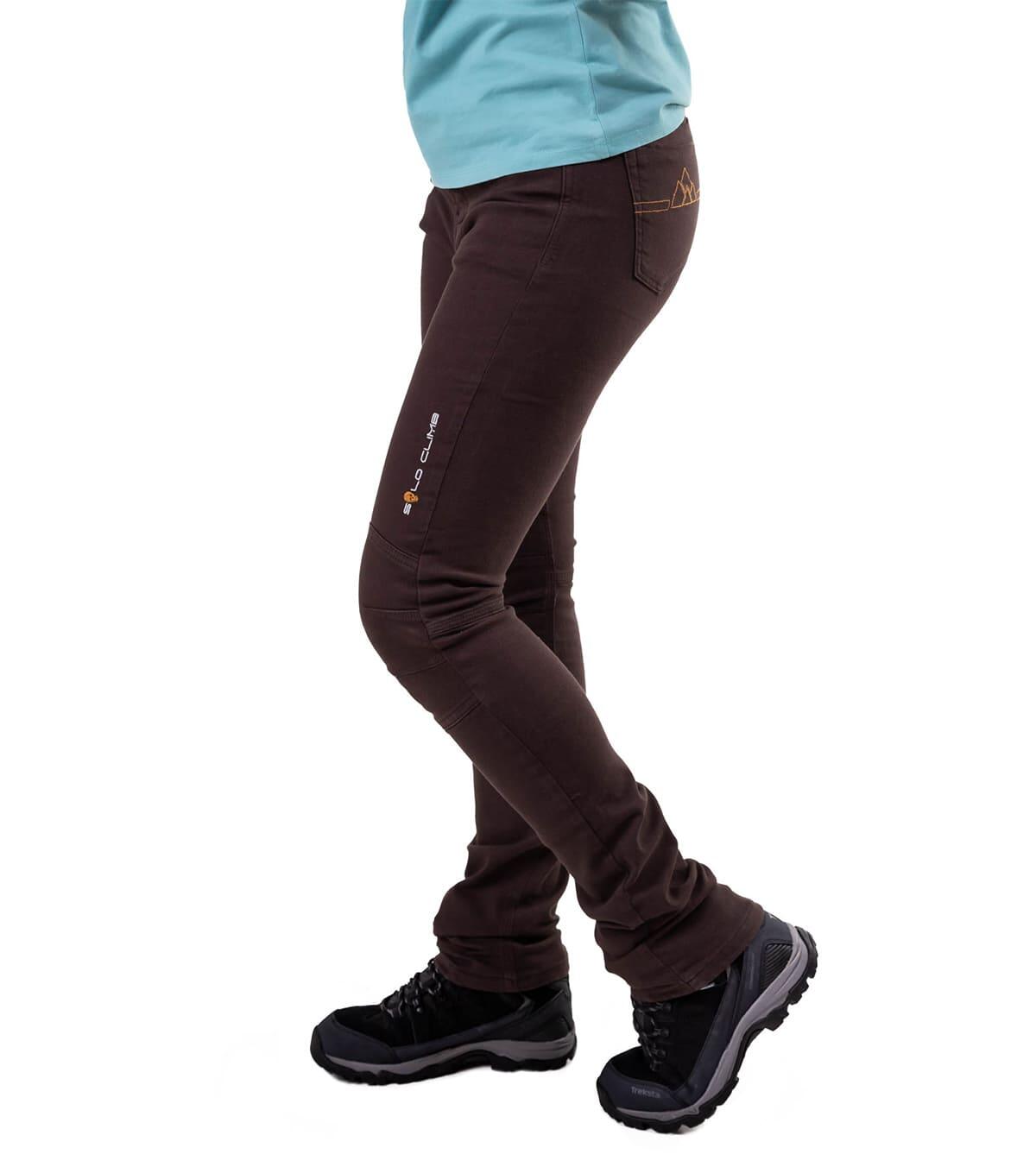 Pantalón Vaquero de Montaña y Escalada Ligero y Elástico Pinto Mujer Marrón 2/6