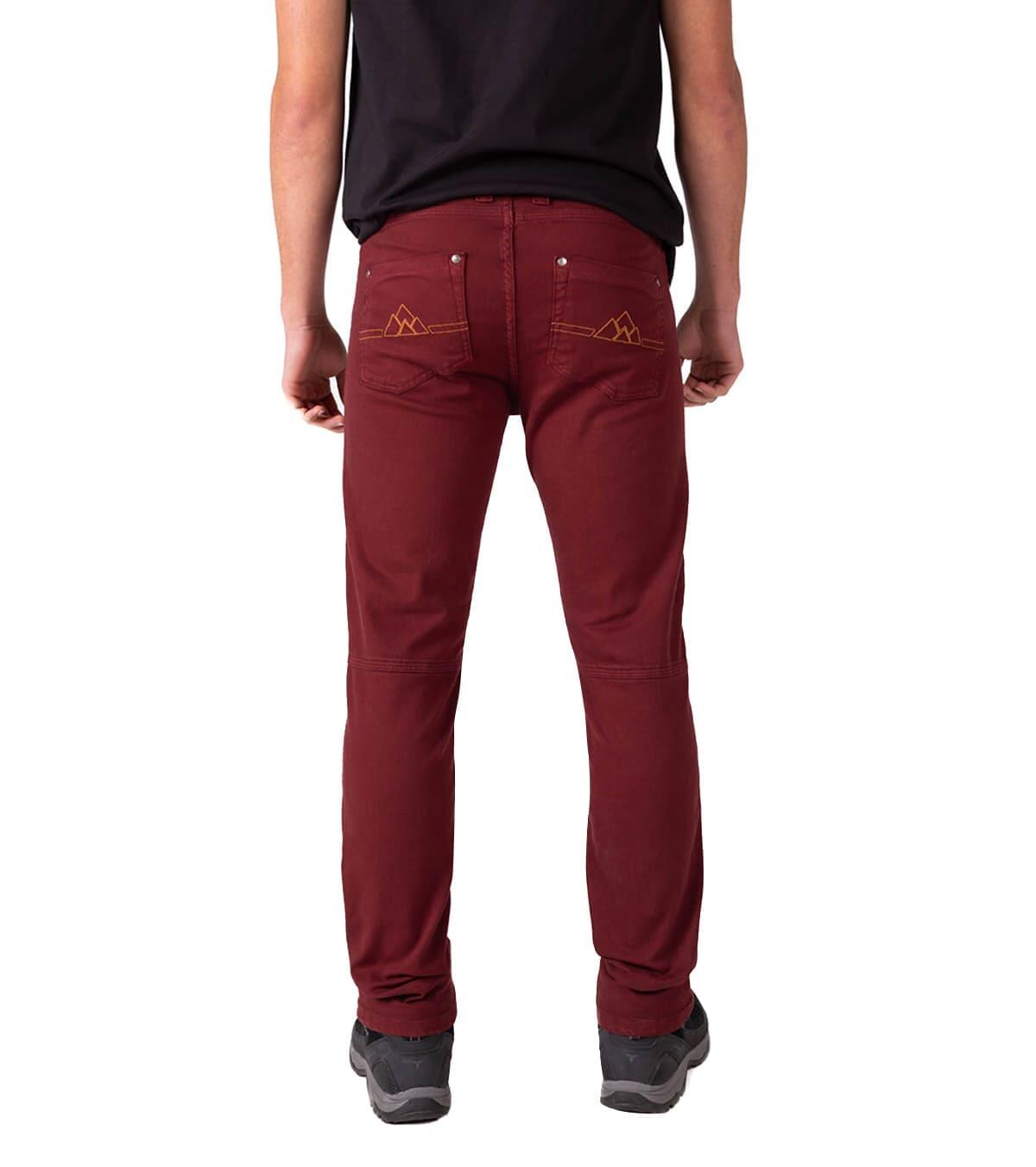 Calças Jeans De Escalada Pinto Homem Elásticas E Leves Vermelho 2/6