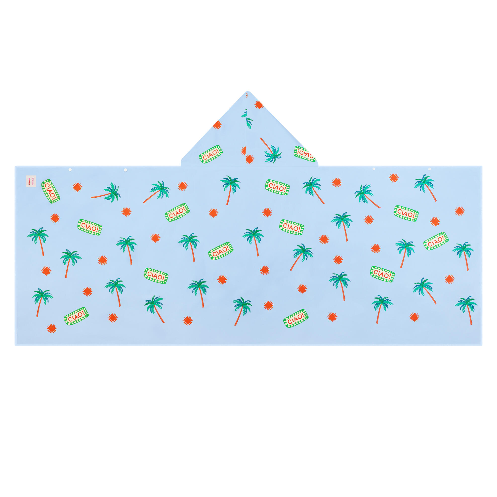 Ręcznik szybkoschnący z kapturem poncho dla dzieci Spokey Palms 3/7