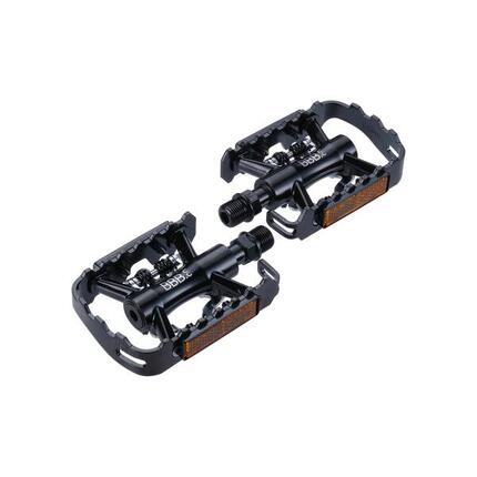 DualChoice Kombi-Pedale SPD & Flat Alu 9/16" für MTB & E-Bike 105 x 66mm Schwarz