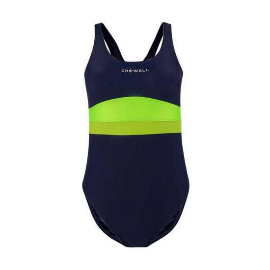 Maillot De Bain 1 Pièce SWAN Enfant (Vert / Bleu Marine Foncé)