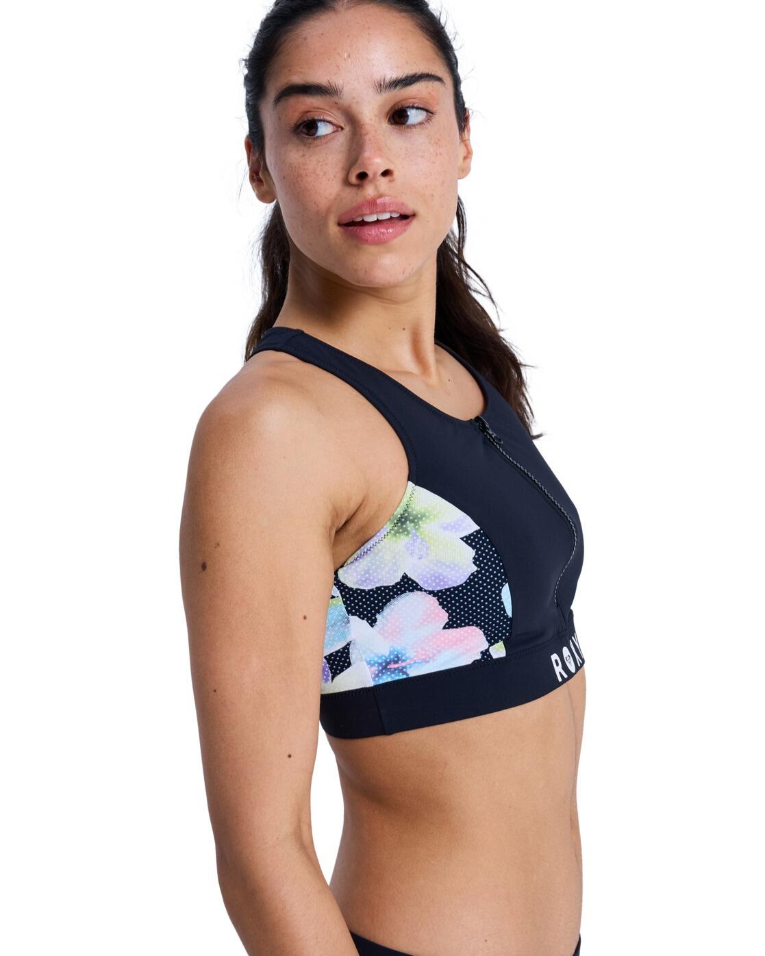 Top de bikini Crop ROXY ACTIVE CROP TOP Negro Mujer 3/4