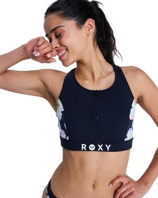 Crop-bikinioberteil roxy active crop top schwarz dames