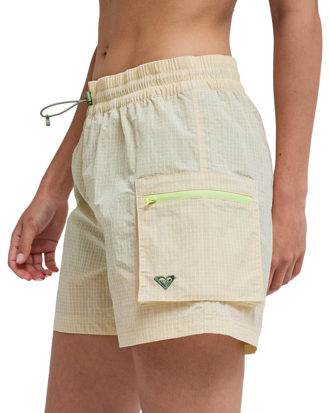 Short de sport taille élastique BOUNDLESS SPIRIT 2 Beige Femme 3/4