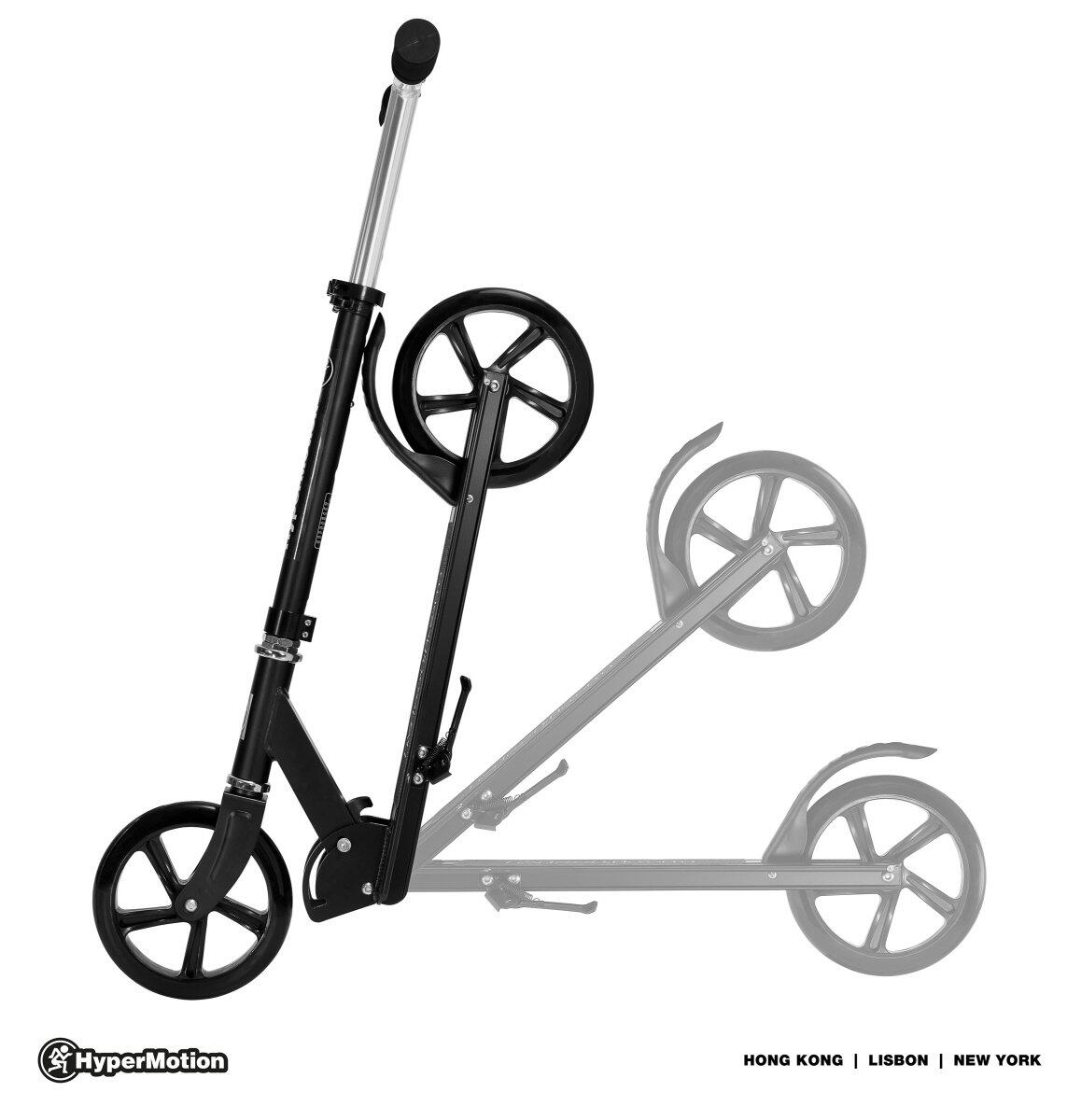 Monopattino Urbano Rockster Nero Ruote 200mm ABEC-7 Pieghevole 100kg EN71 3/7