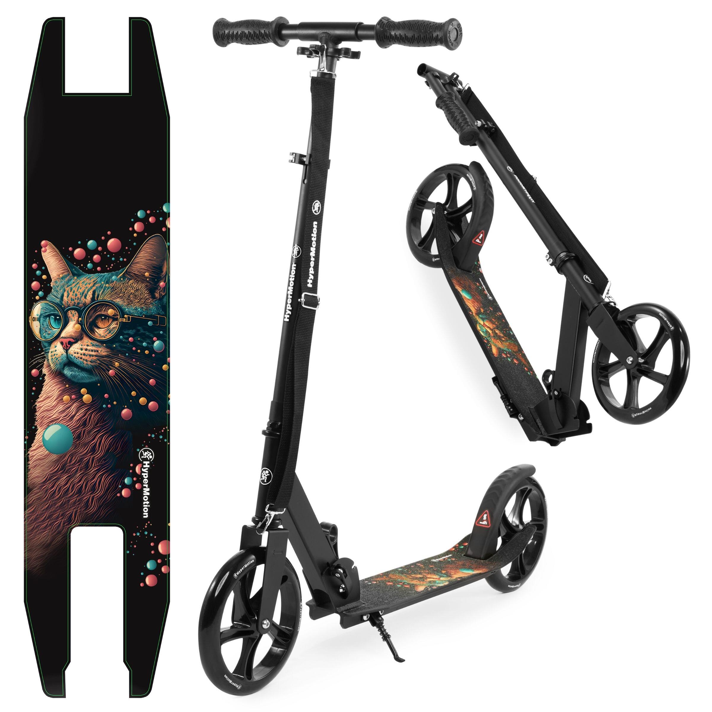 Trotinetă pliabilă HYPERMOTION VIBE negru, roți PU 200 mm