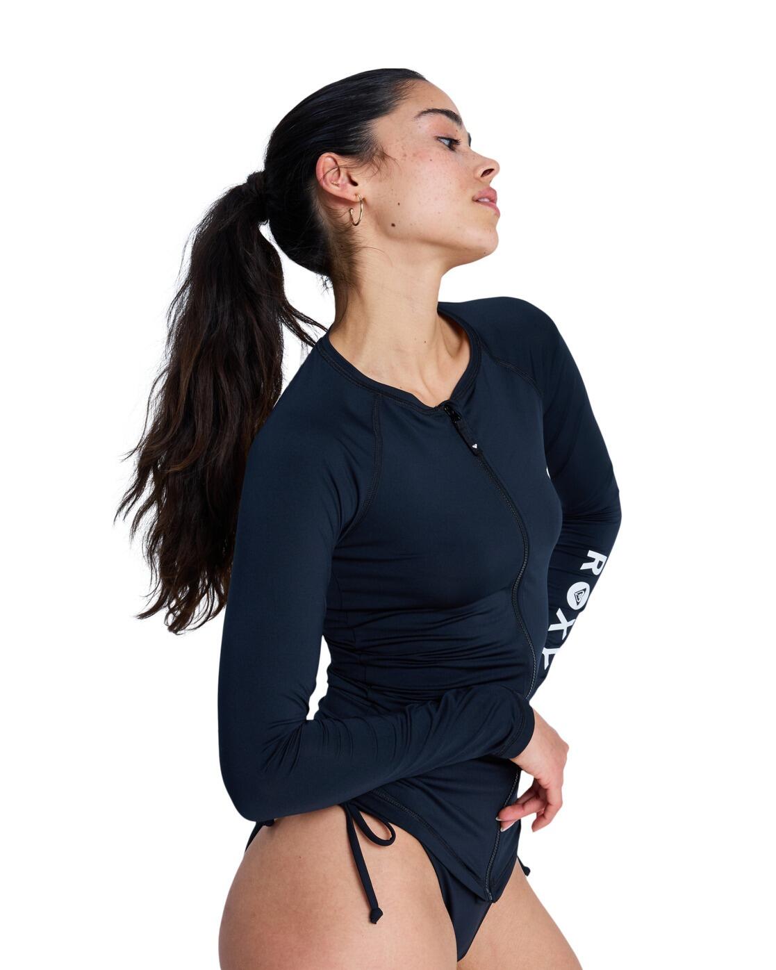 Lycra zippé à manches longues ESSENTIALS Noir Femme 3/4