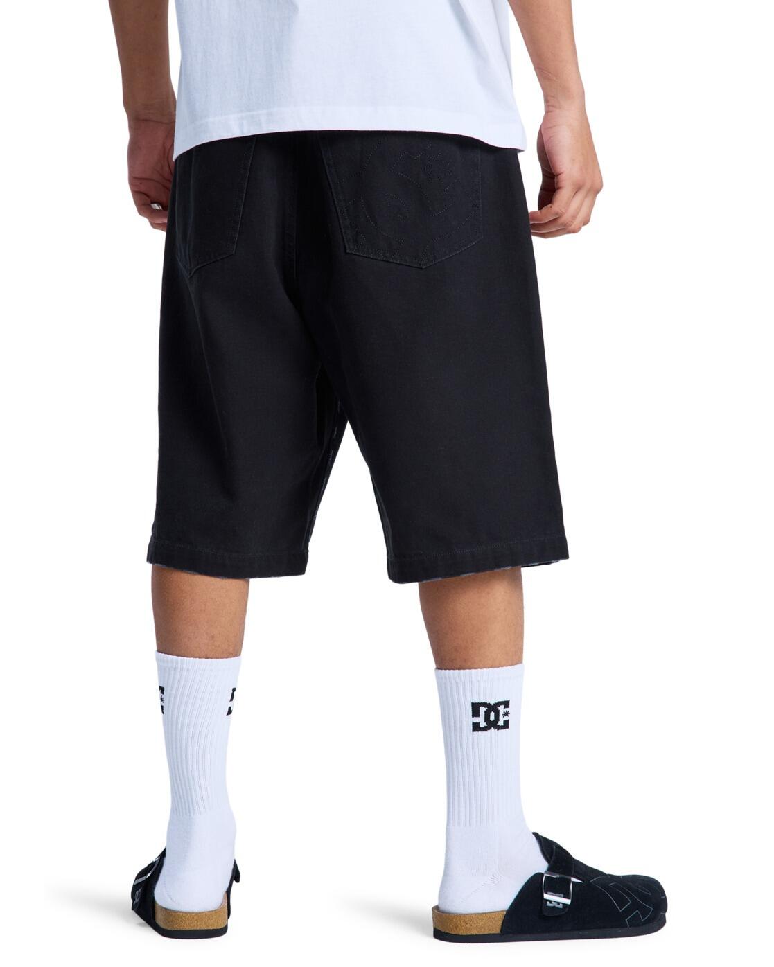 Pantalón corto de lona STRESSED 5 POCKET Negro Hombre 2/4