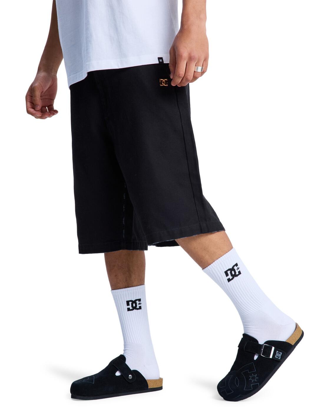 Pantalón corto de lona STRESSED 5 POCKET Negro Hombre 4/4
