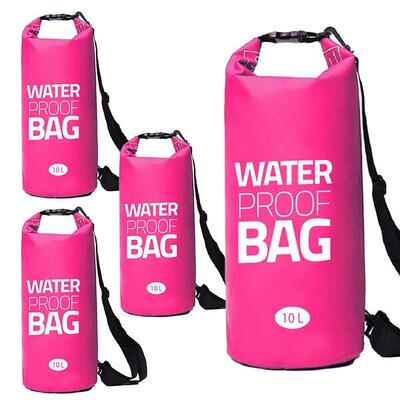 Eurocatch dry bag waterdicht set 4 roze 10l