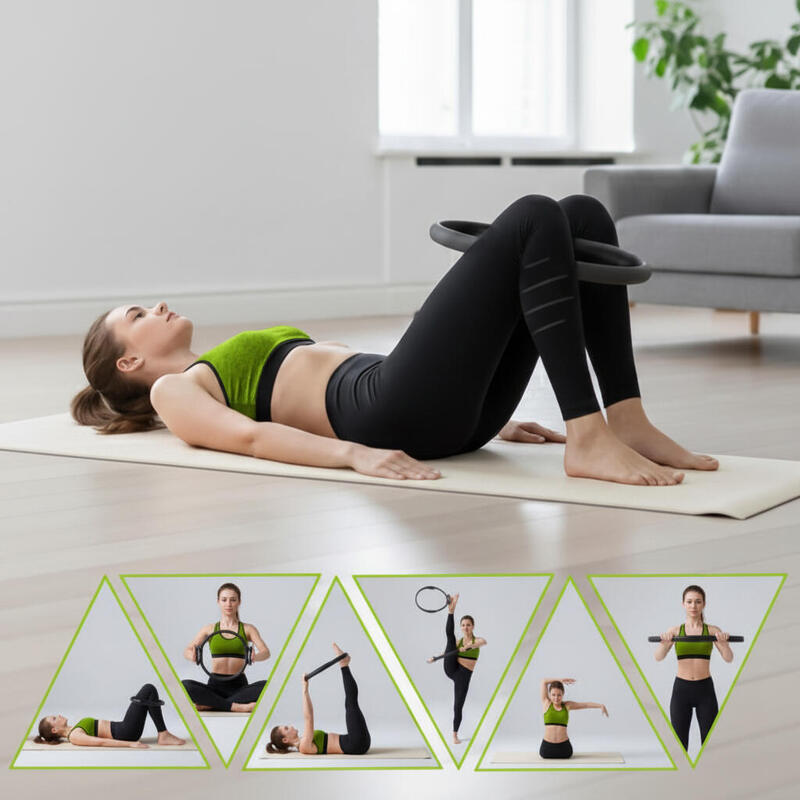 Cerc de fitness pentru exercitii, manere ergonomice, pentru tonifiere, 38 cm