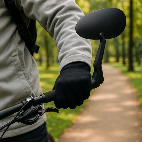 Oglinda retrovizoare stanga bicicleta, reglare unghi, 19x7 cm