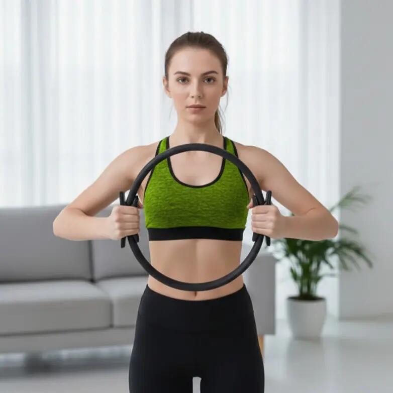 Cerc de fitness pentru exercitii, manere ergonomice, pentru tonifiere, 38 cm 2/7