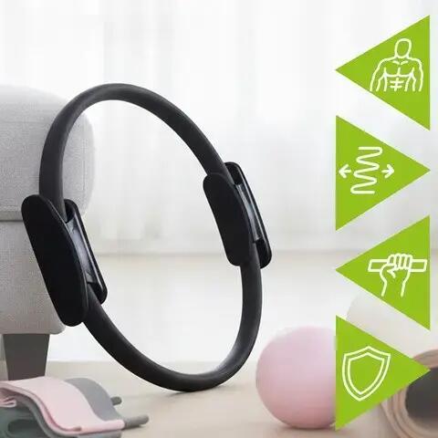Cerc de fitness pentru exercitii, manere ergonomice, pentru tonifiere, 38 cm 6/7