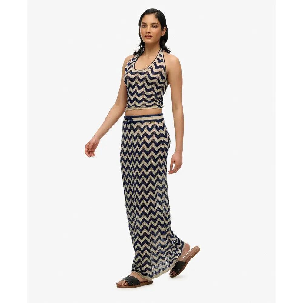 Jupe longue en maille zigzag femme Superdry 4/7