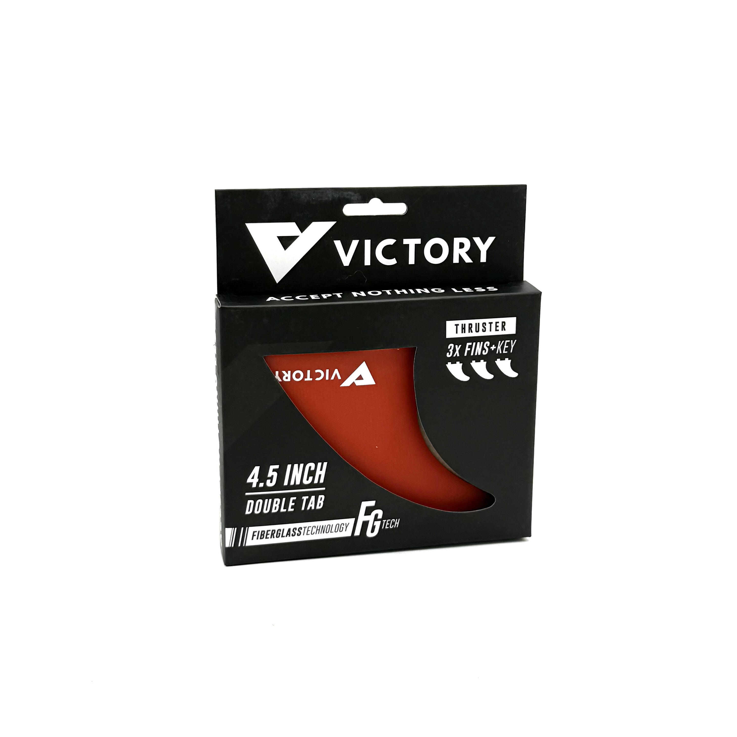 VICTORY - Thruster Fins Set Medium - Fiberglass - FCS Compatible - Red 2/3