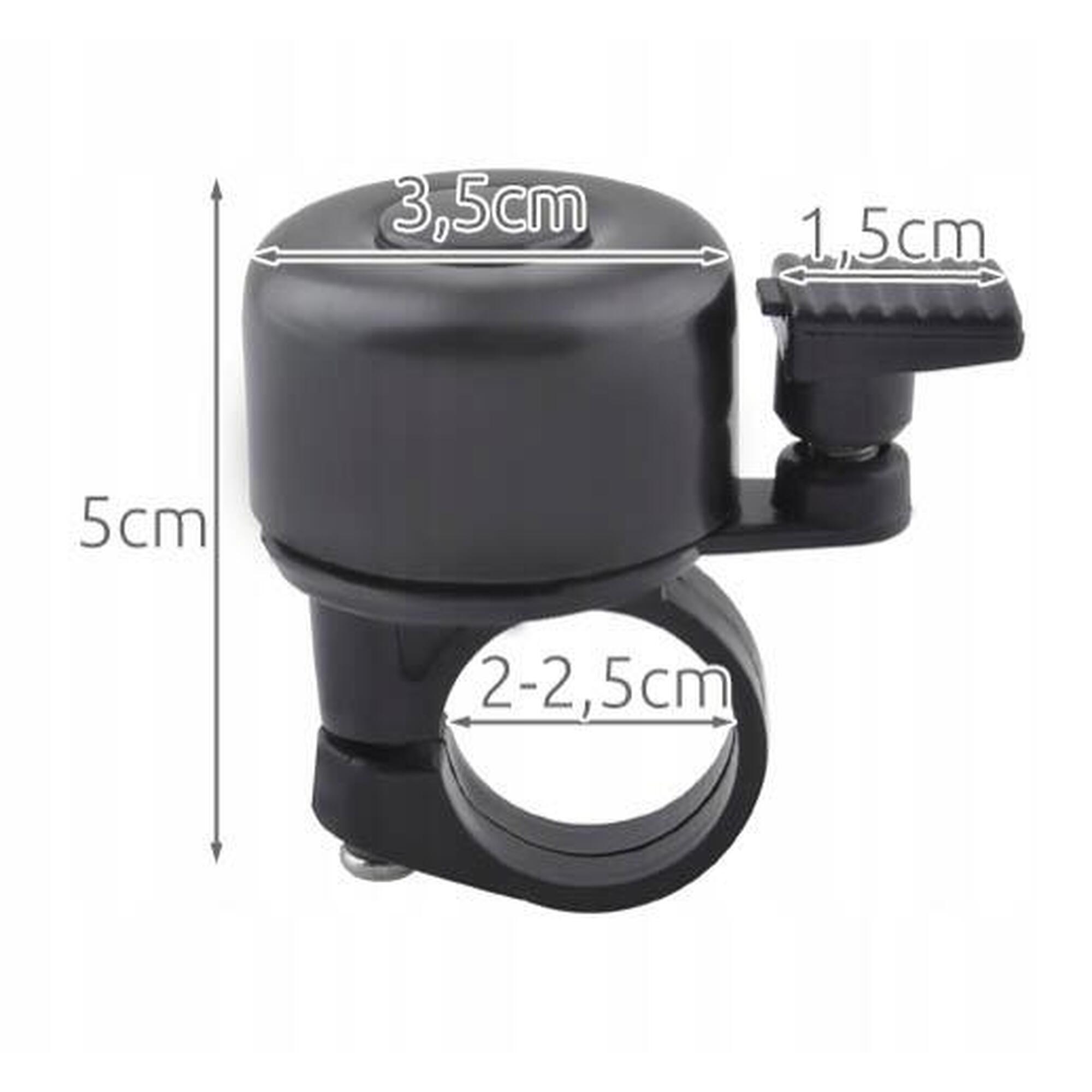 Sonerie pentru bicicleta, trotineta, negru, diametrul gaurii 2-2.5cm