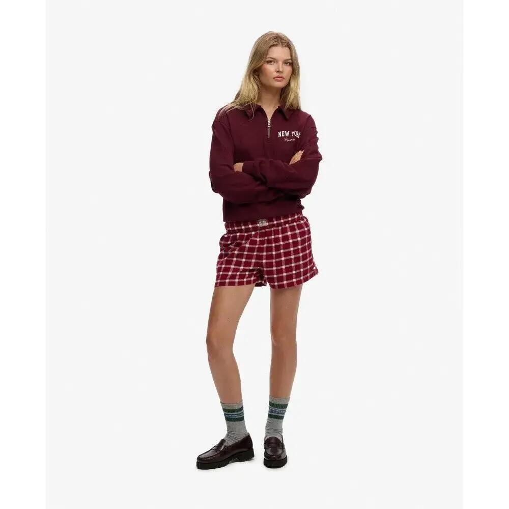 Katoenen geruite elastische short voor vrouwen Superdry 3/6