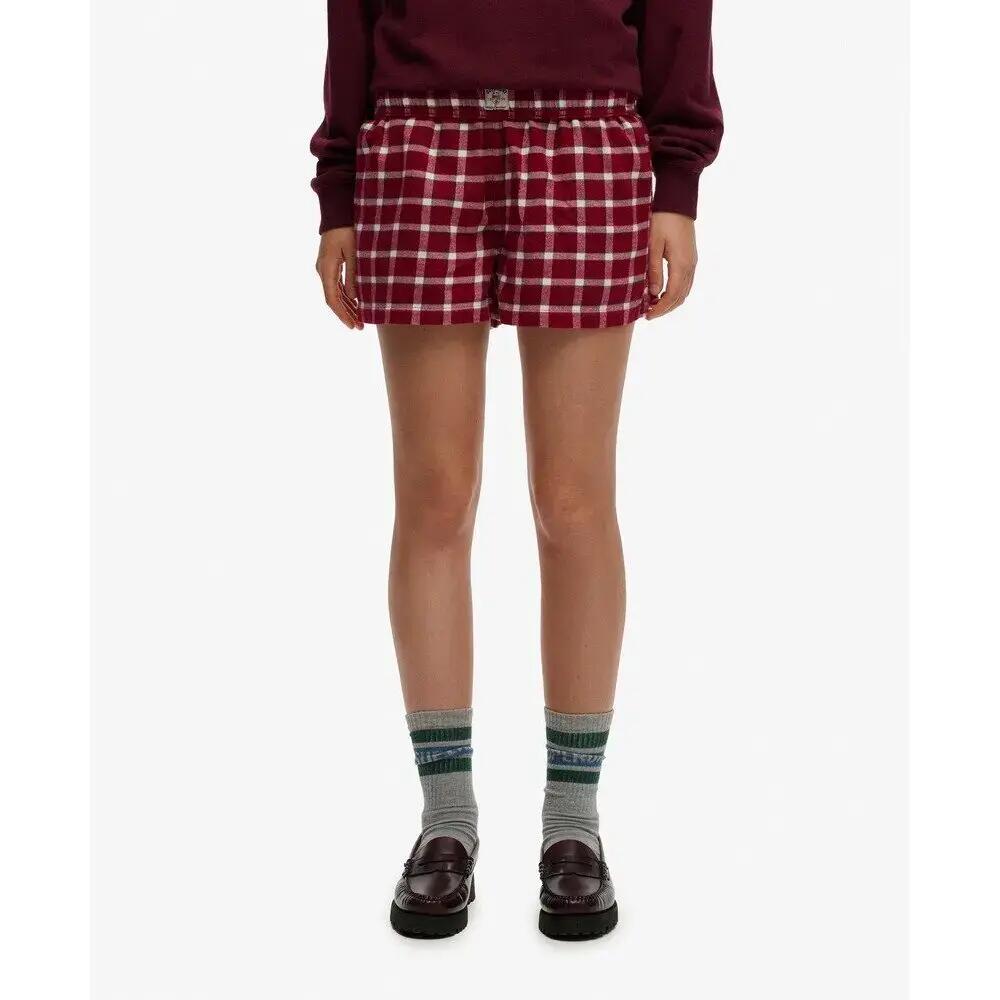 Katoenen geruite elastische short voor vrouwen Superdry 2/6