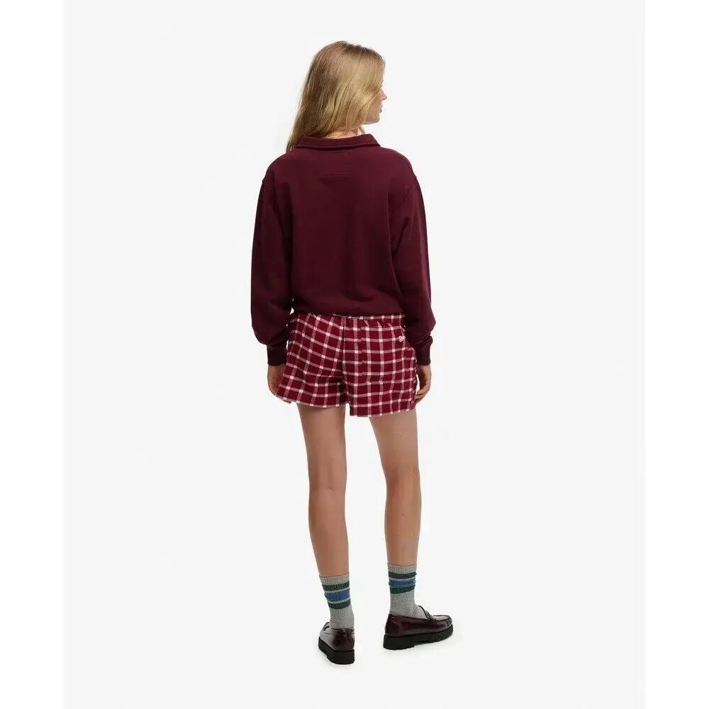 Katoenen geruite elastische short voor vrouwen Superdry 5/6